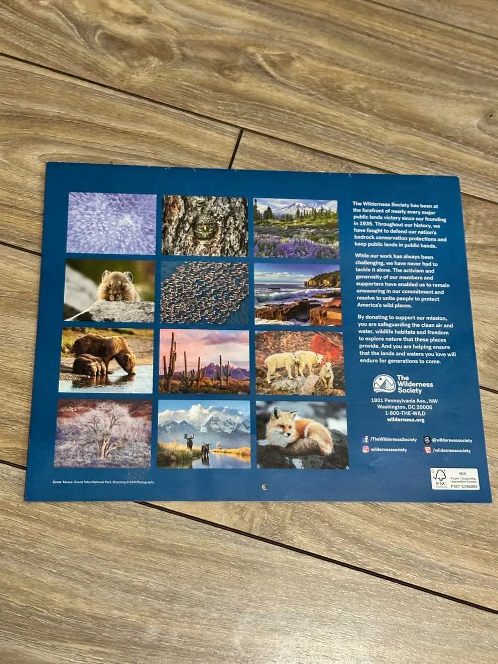 NWT 2026/2027 Wilderness Society 16 Month Calendar